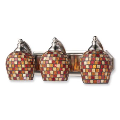 Buy ELK Lighting Mosaic Glass Vanity Light Fixture with Satin Nickel Finishes from Bed Bath & Beyond